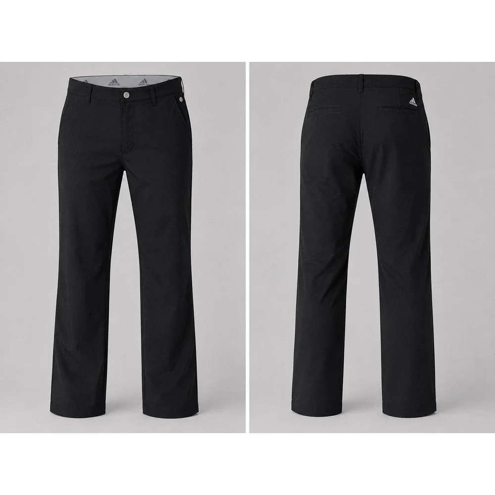 Adidas Pants Men 34 x32  BLACK  Straight Golf Flat Front  Climacool PERFORMANCE